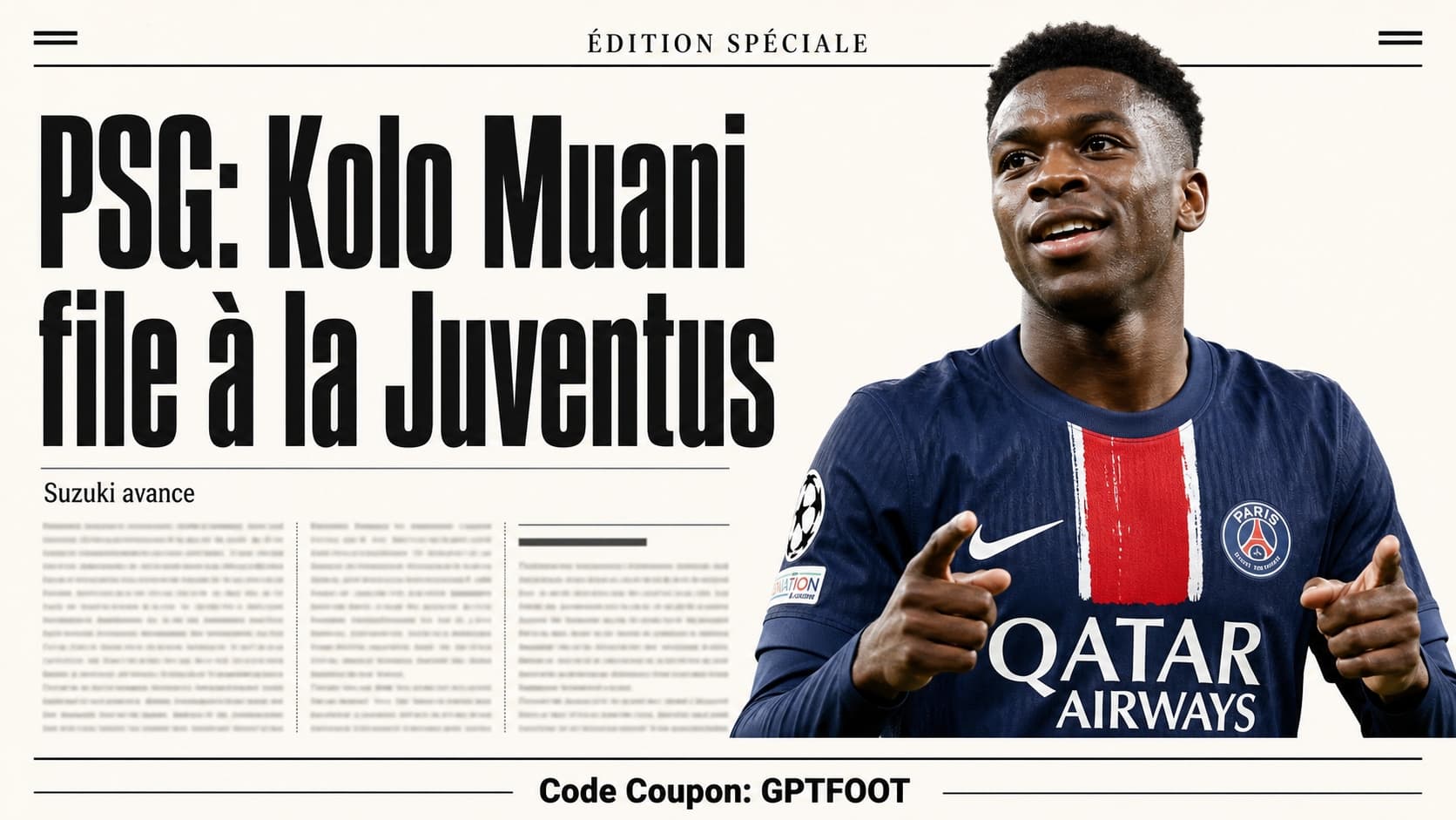 Le PSG officialise le départ de Randal Kolo Muani vers la Juventus. L'attaquant quitte Paris...