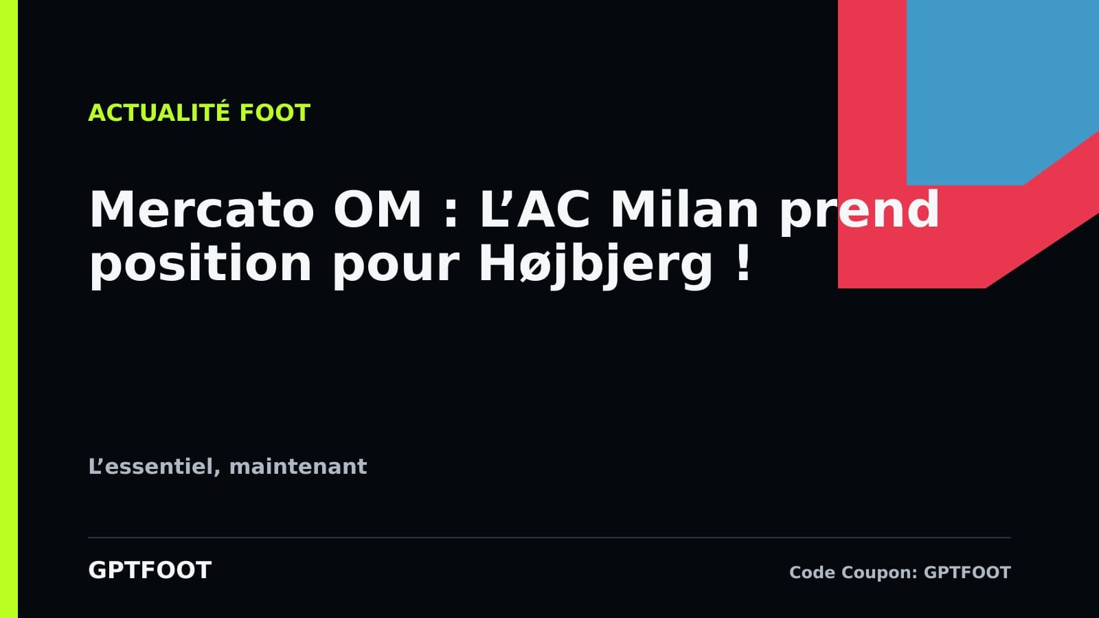 L'avenir de Pierre-Emile Højbjerg à l'Olympique de Marseille devient incertain. L'AC Milan...