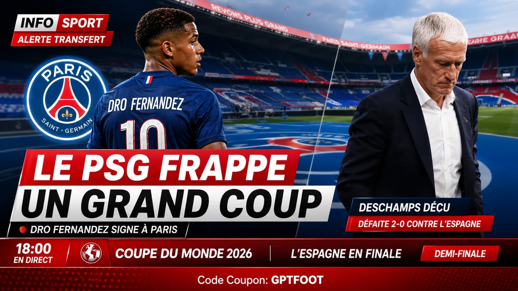 Le joueur Dro Fernandez portant les couleurs du Paris Saint-Germain