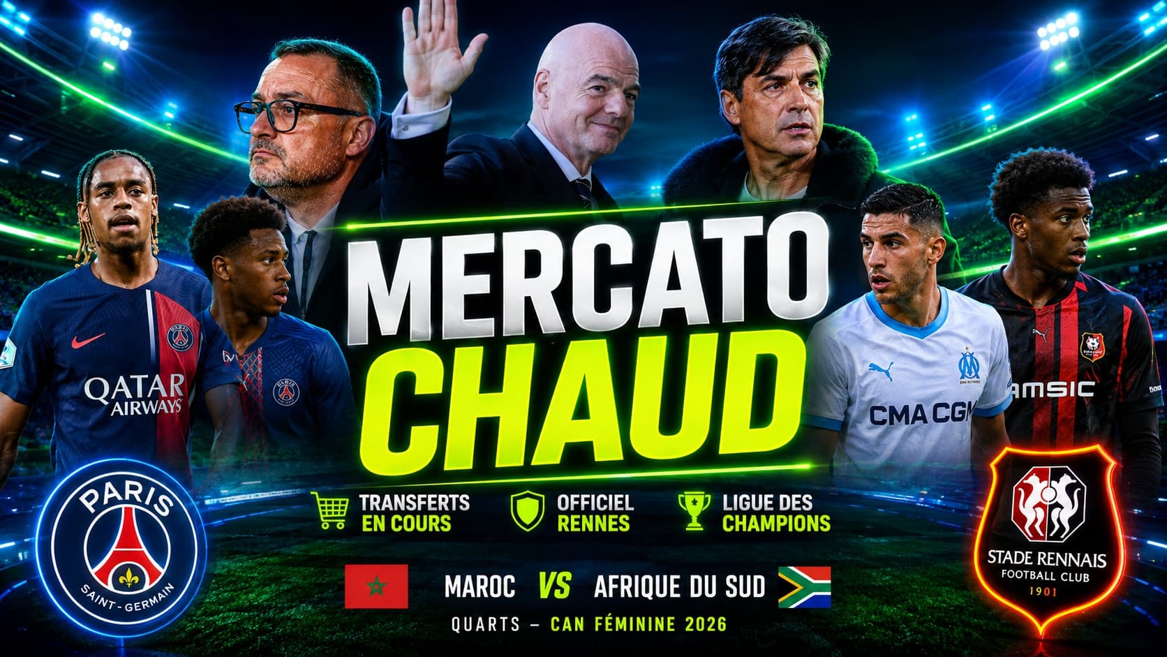 Joueurs de football lors d'une séance d'entraînement sur un terrain professionnel