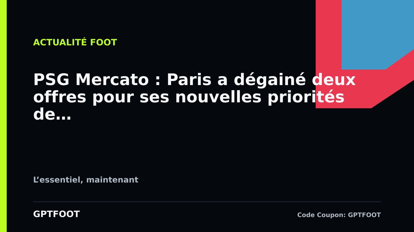 Le PSG passe à la vitesse supérieure sur le mercato en transmettant une offre officielle de...