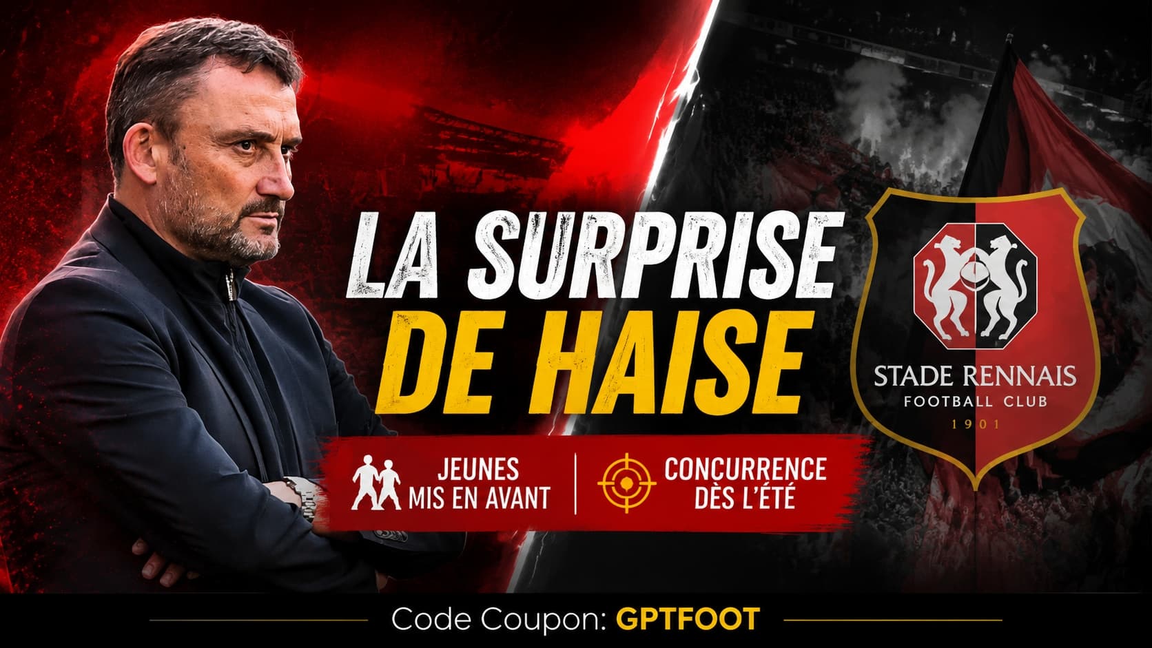 Franck Haise lors d'une séance d'entraînement avec le groupe du Stade Rennais