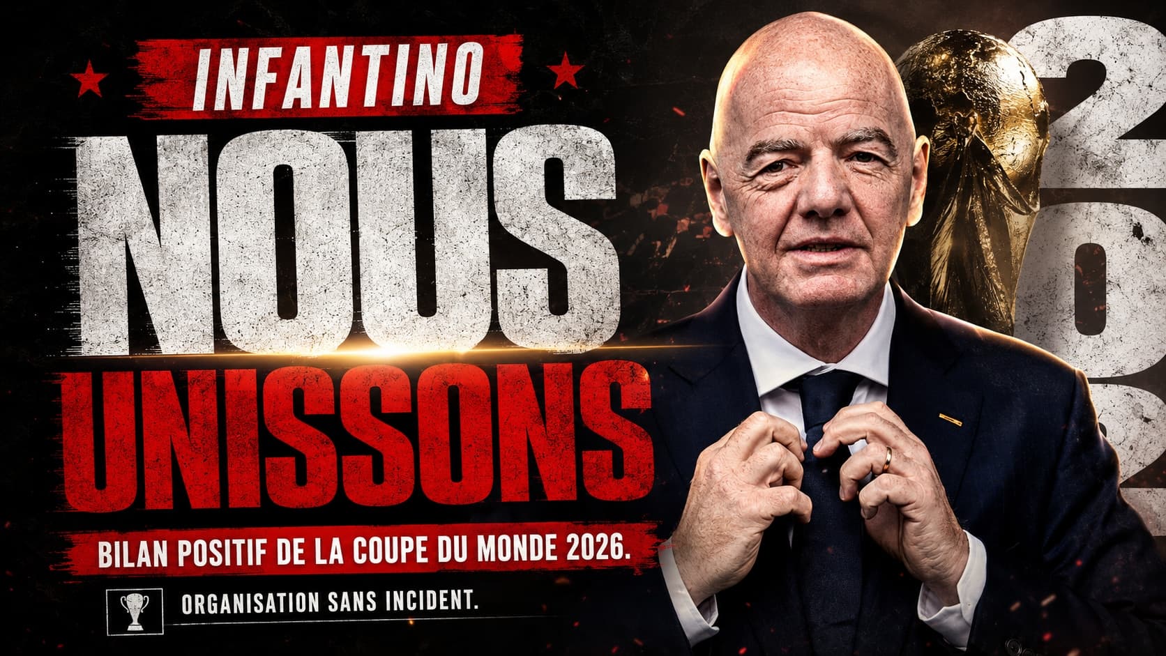 Gianni Infantino lors d'une intervention officielle concernant le bilan de la Coupe du monde 2026