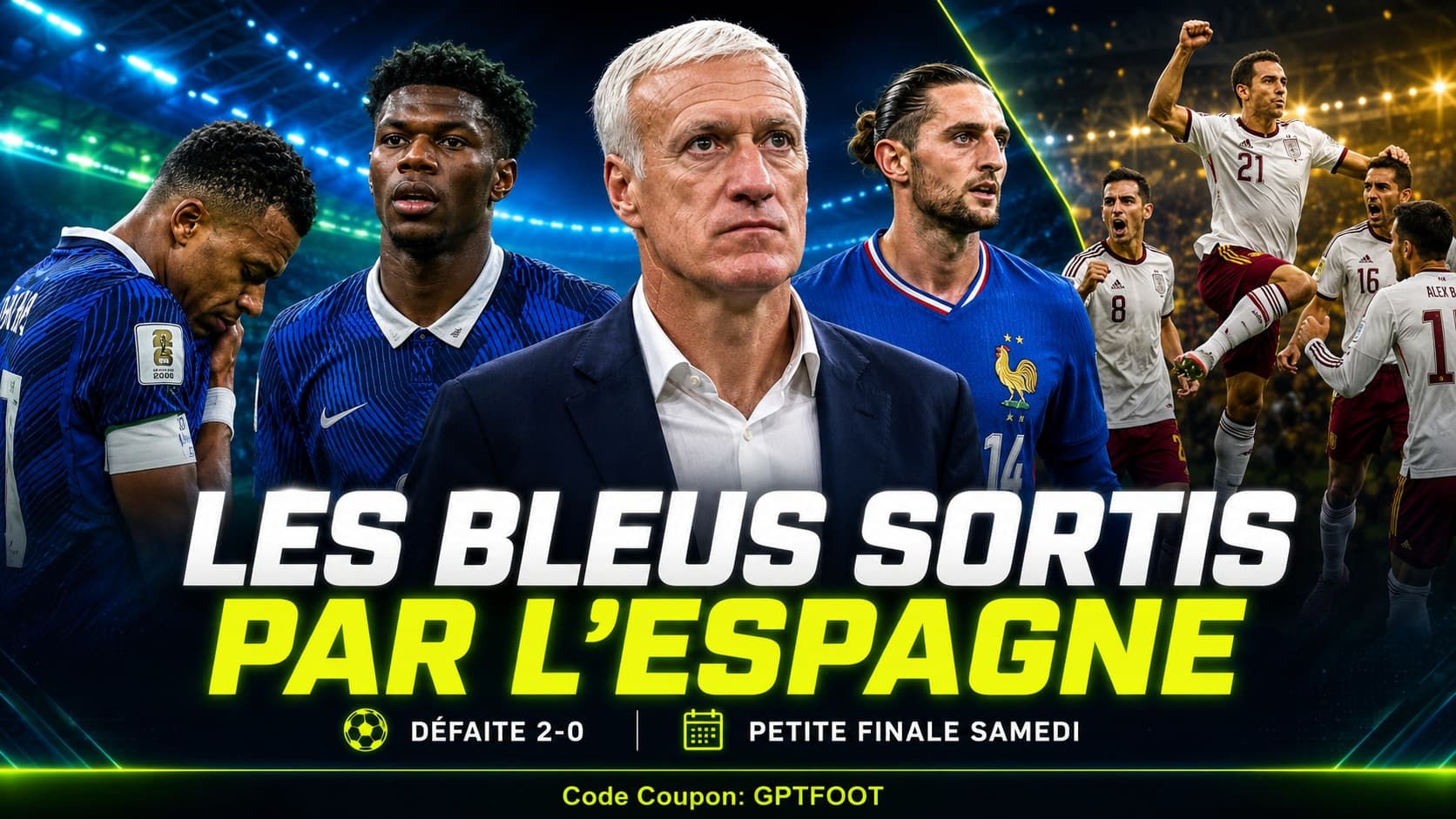 L'aventure s'arrête en demi-finale pour les Bleus. Battue 2-0 par une Espagne techniquement...