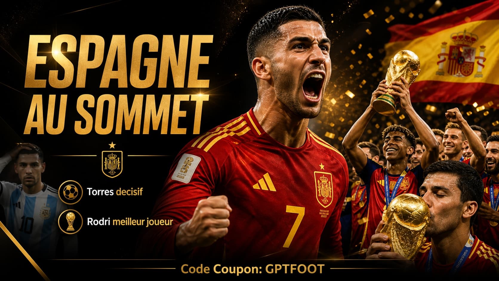La sélection espagnole célébrant son titre de championne du monde après la finale contre l'Argentine.