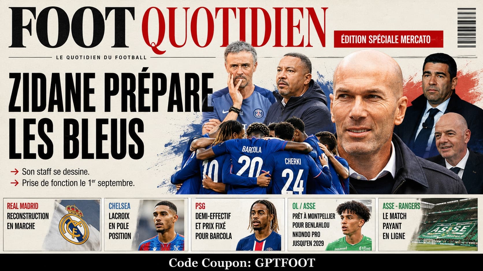 Zinédine Zidane lors d'une séance de travail en coulisses
