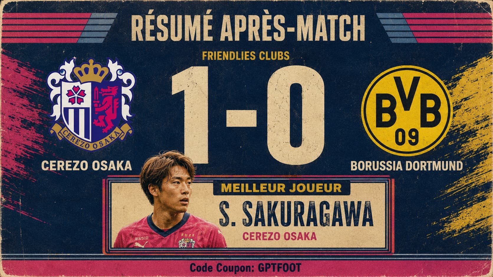 Le Cerezo Osaka affronte le Borussia Dortmund lors d'un match amical