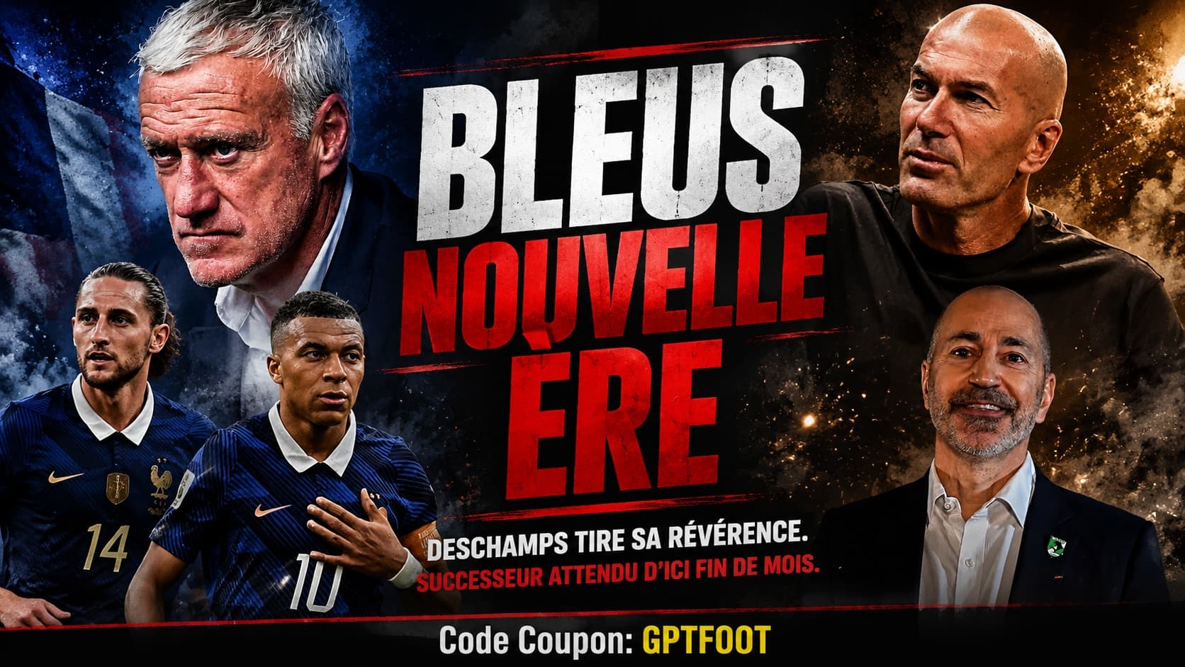 Didier Deschamps sur le banc de touche de l'équipe de France