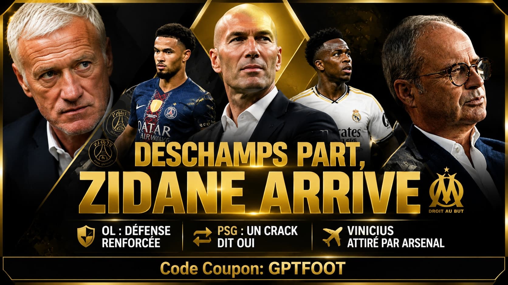 Zinédine Zidane et logo de l'équipe de France de football