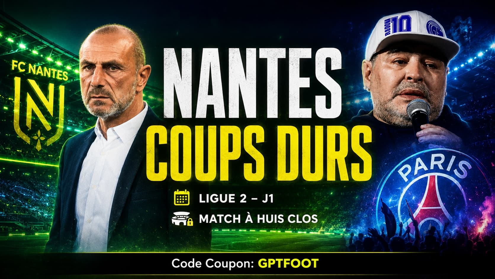Stade de la Beaujoire vide lors d'une rencontre à huis clos