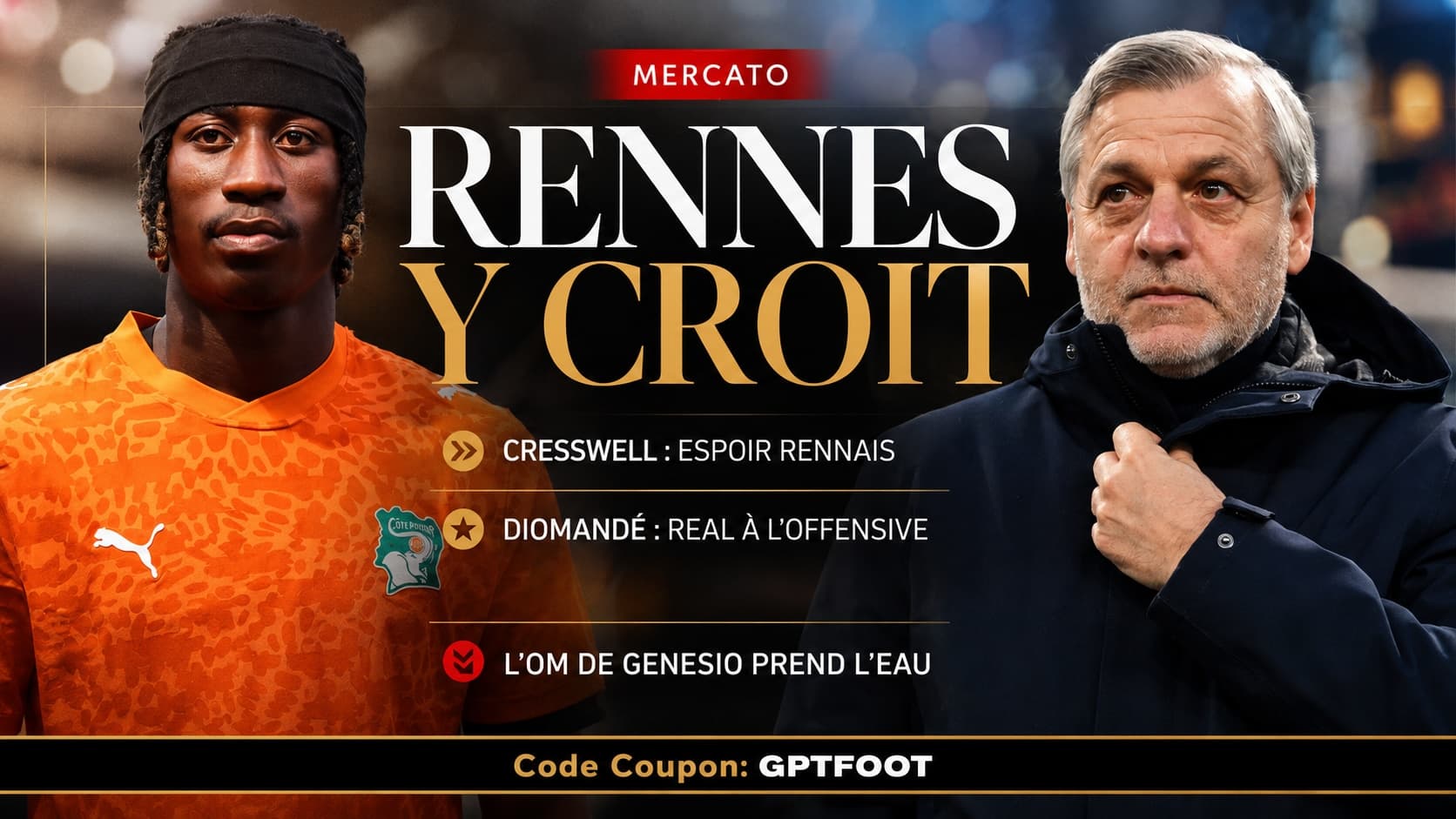 Un terrain de football lors d'un match de préparation sous la pluie