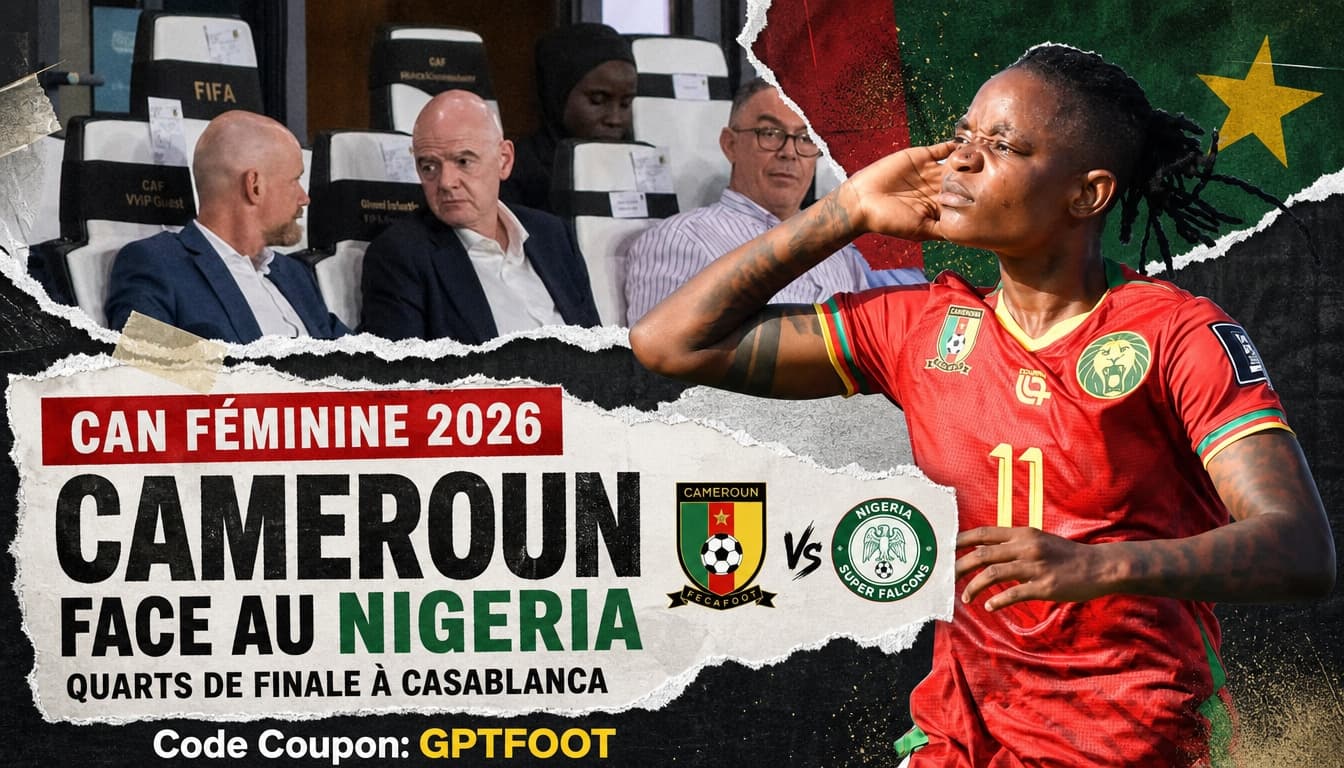 Match de football entre le Cameroun et le Nigeria lors de la CAN féminine 2026