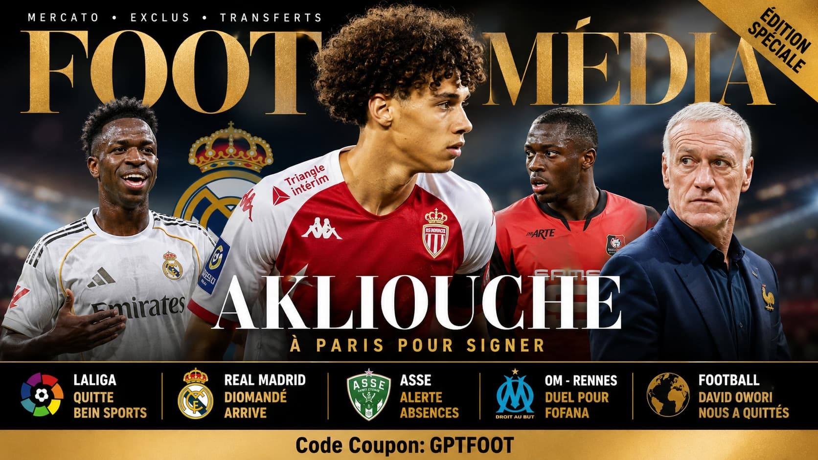 Maghnes Akliouche sous les couleurs de l'AS Monaco
