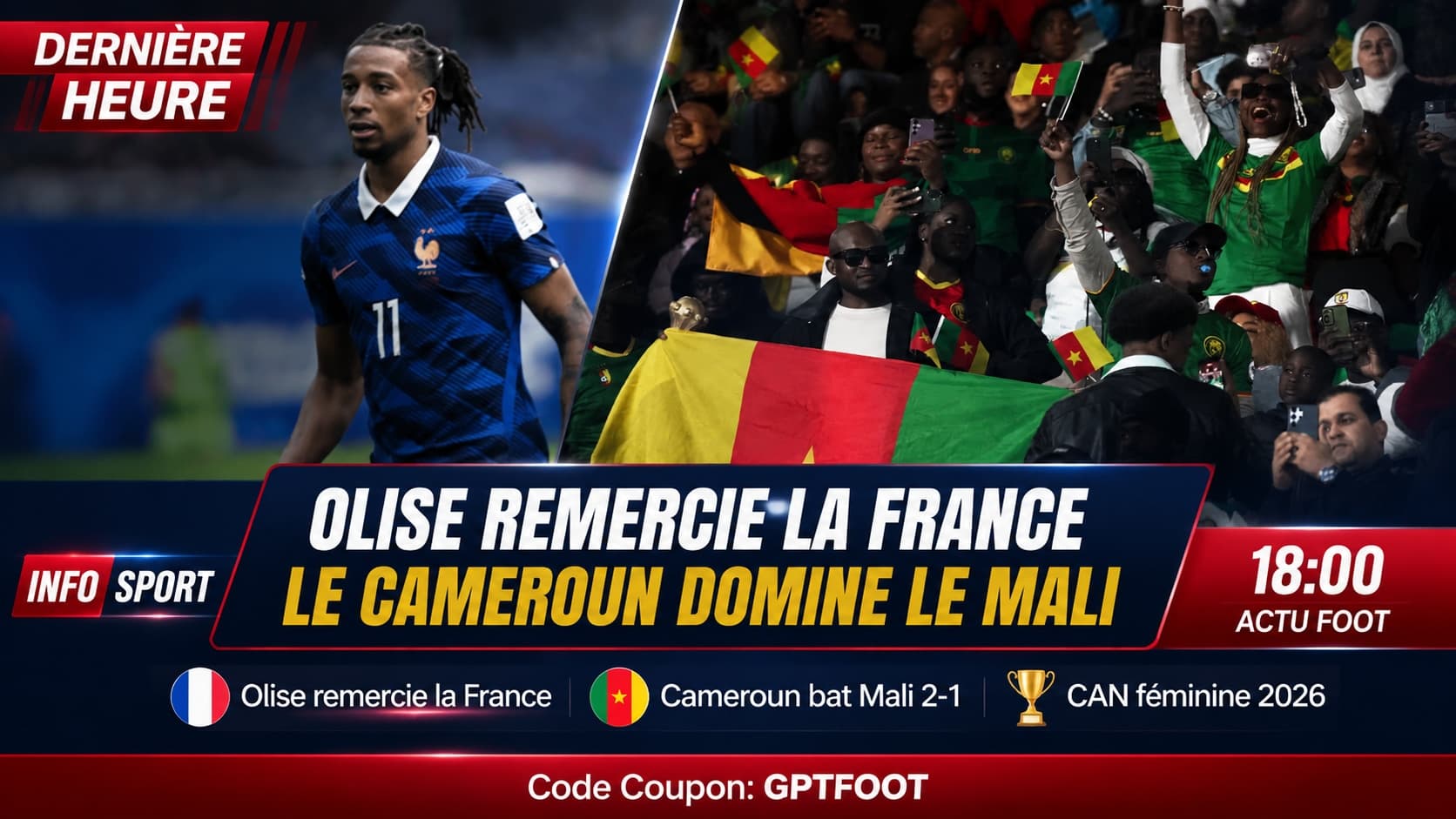 Match de football féminin lors de la CAN 2026 au Maroc
