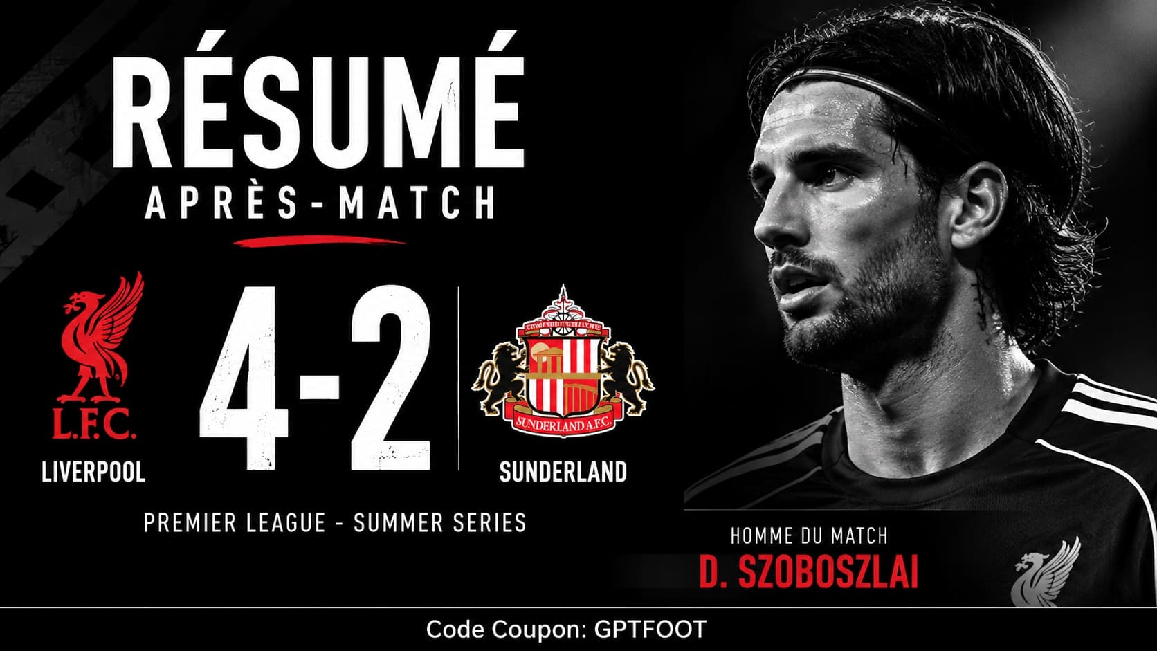 Action de jeu lors de la rencontre entre Liverpool et Sunderland
