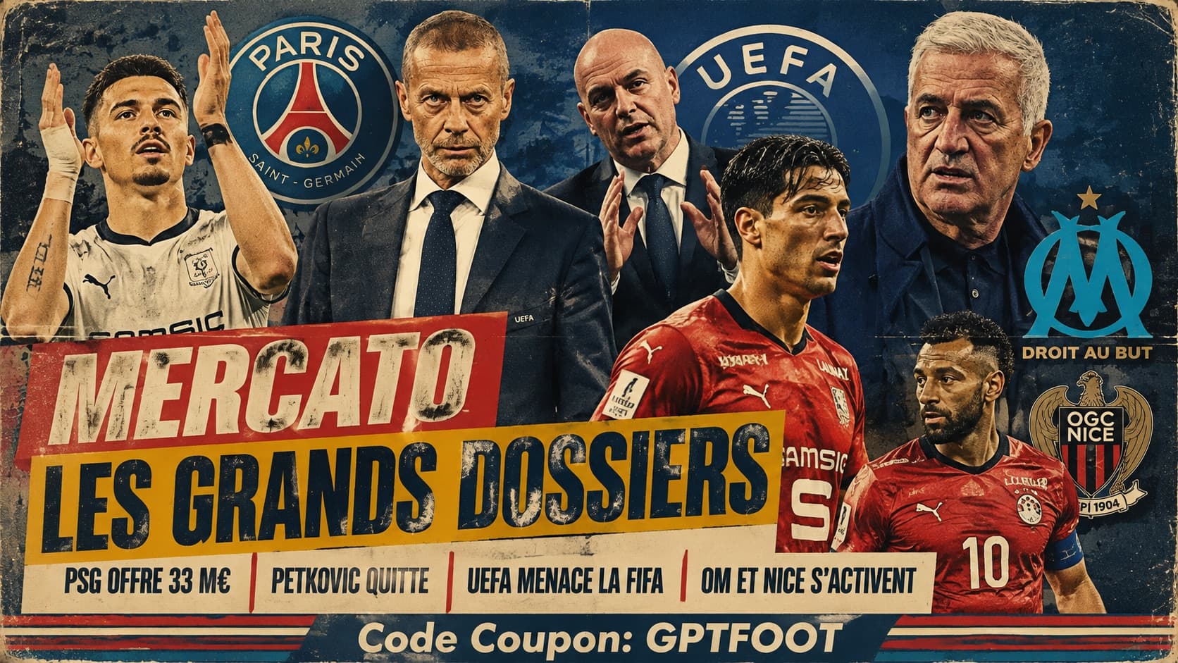 Stade de football illuminé en soirée