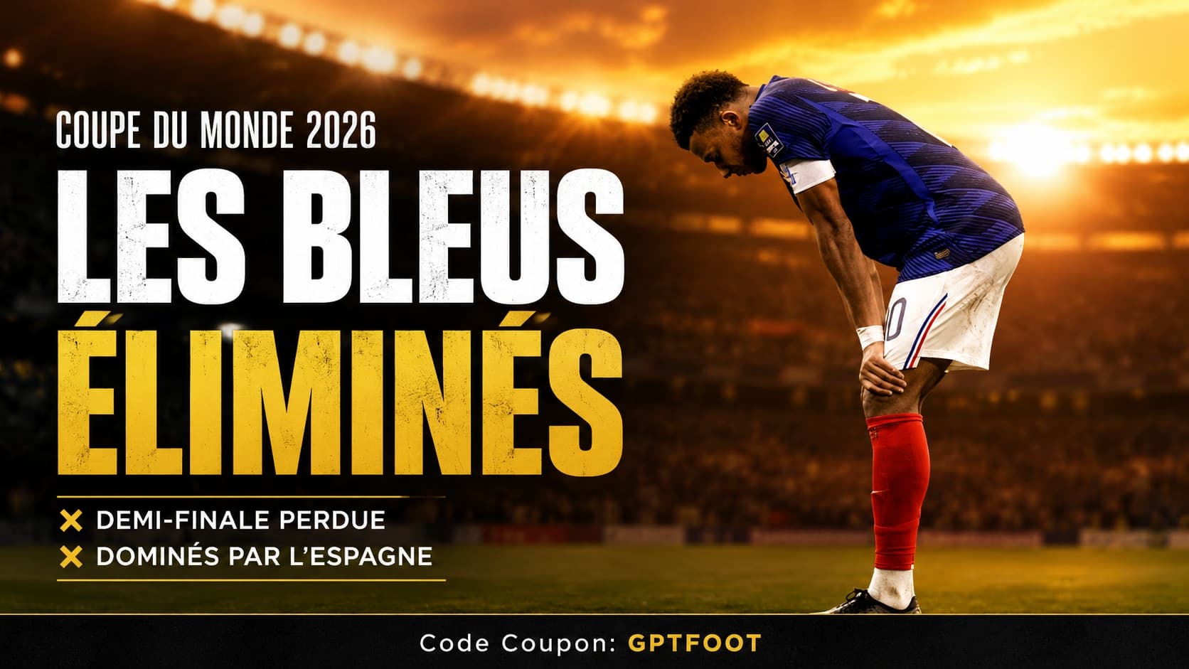 Les joueurs de l'équipe de France déçus sur le terrain après l'élimination
