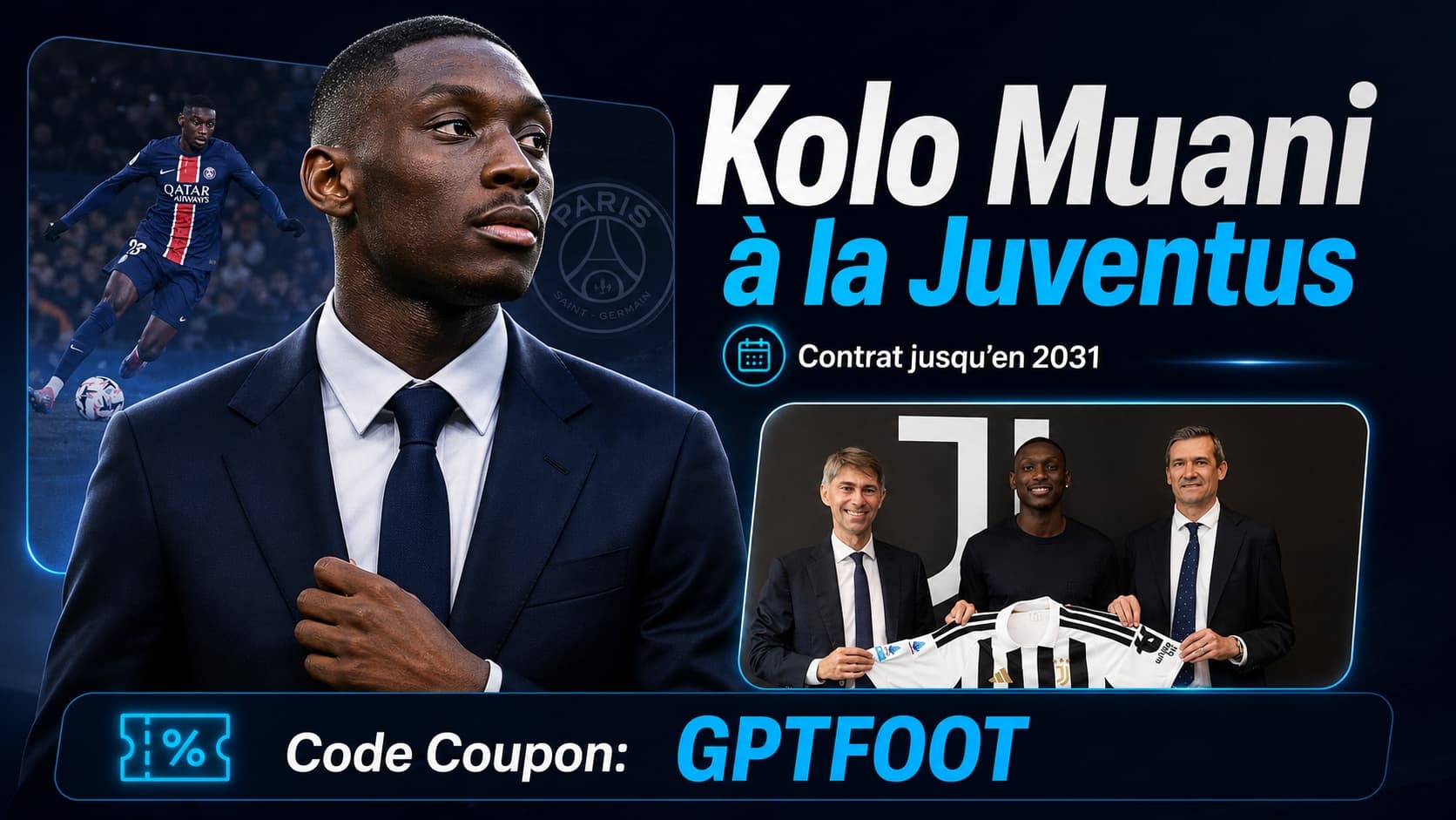 Randal Kolo Muani quitte officiellement le PSG pour s'engager avec la Juventus. L'attaquant...