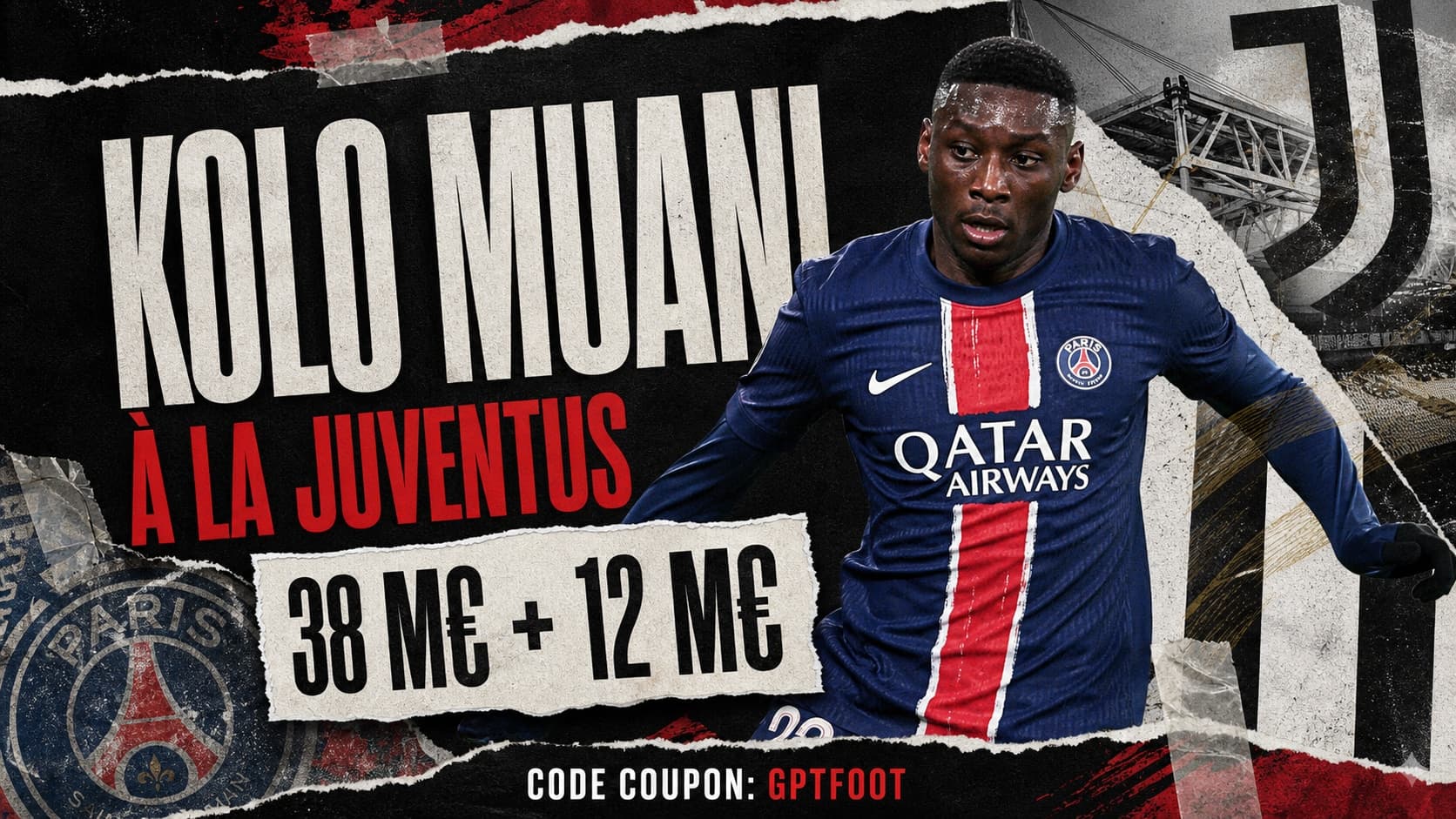 Randal Kolo Muani sous les couleurs du Paris Saint-Germain lors d'un match officiel.