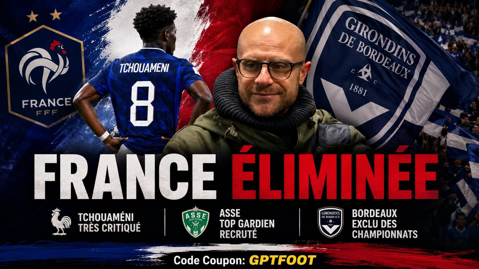 Logo et éléments graphiques représentant le football français