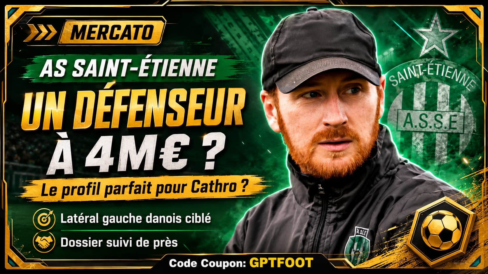 Victor Bak portant le maillot de son club actuel sur un terrain de football.