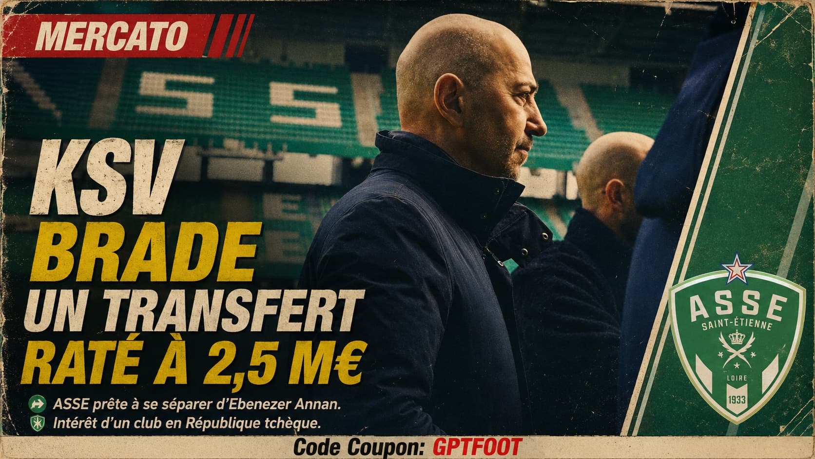 Le joueur Ebenezer Annan lors d'un entraînement avec l'ASSE