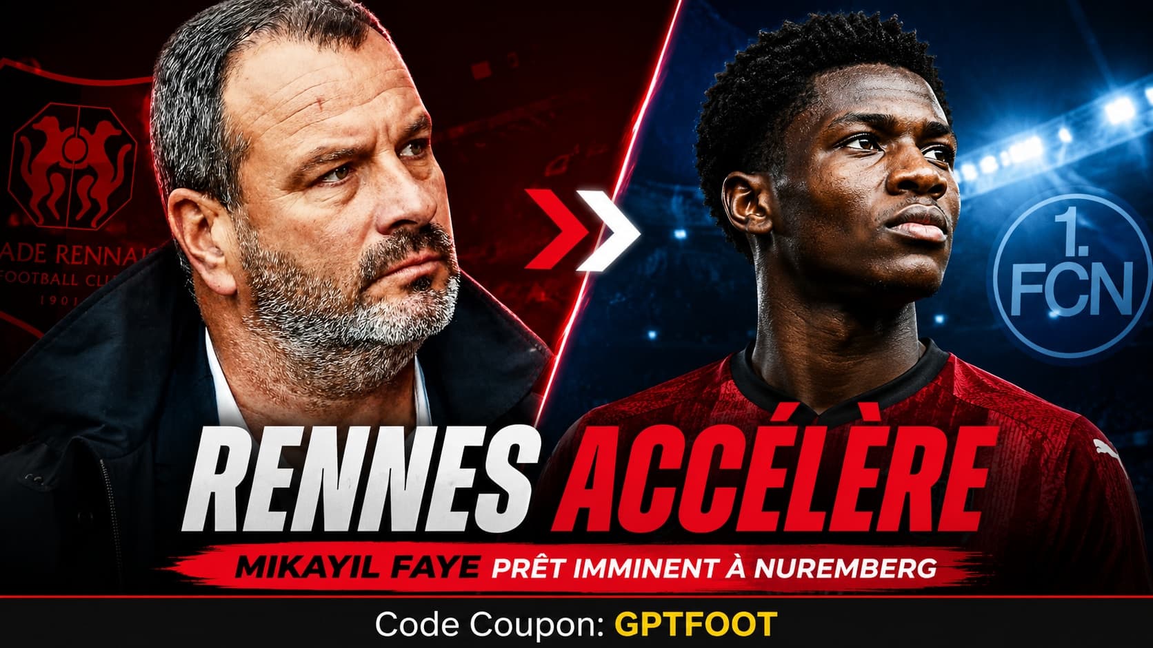 Mikayil Faye sous le maillot du Stade Rennais sur une pelouse