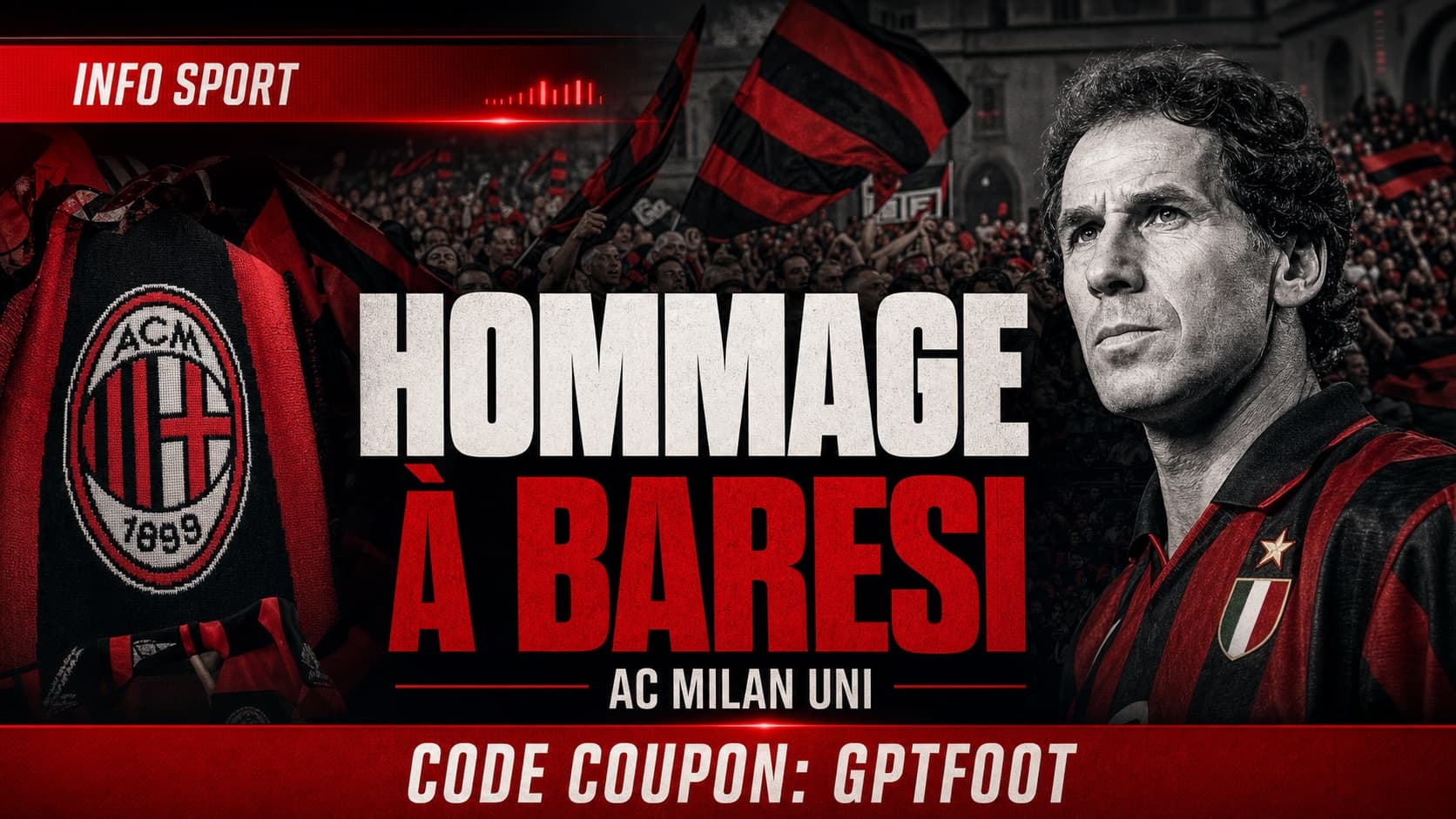 Hommage des supporters de l'AC Milan pour Franco Baresi