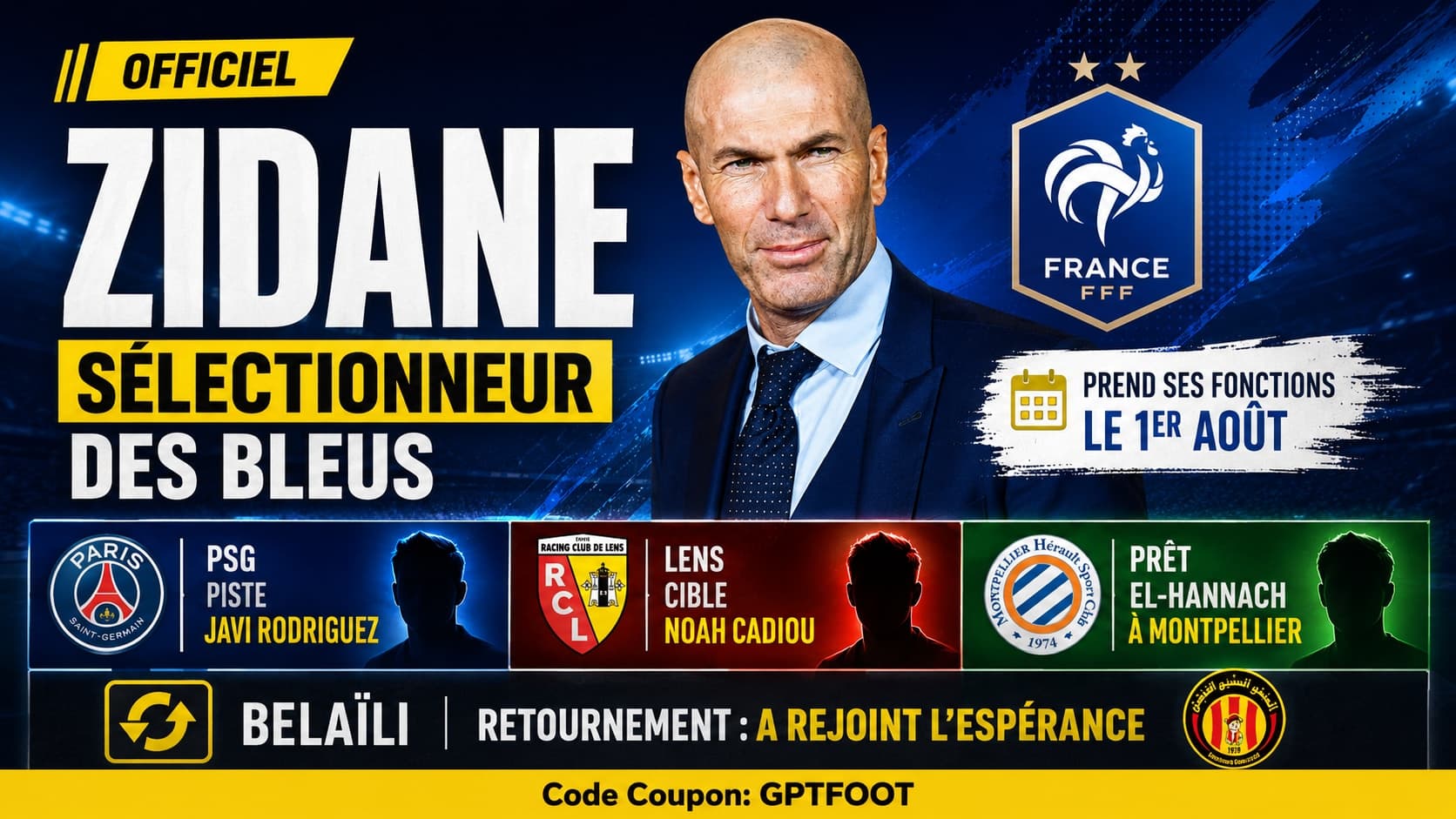 C'est officiel, Zinédine Zidane est le nouveau sélectionneur de l'équipe de France. Le champion...