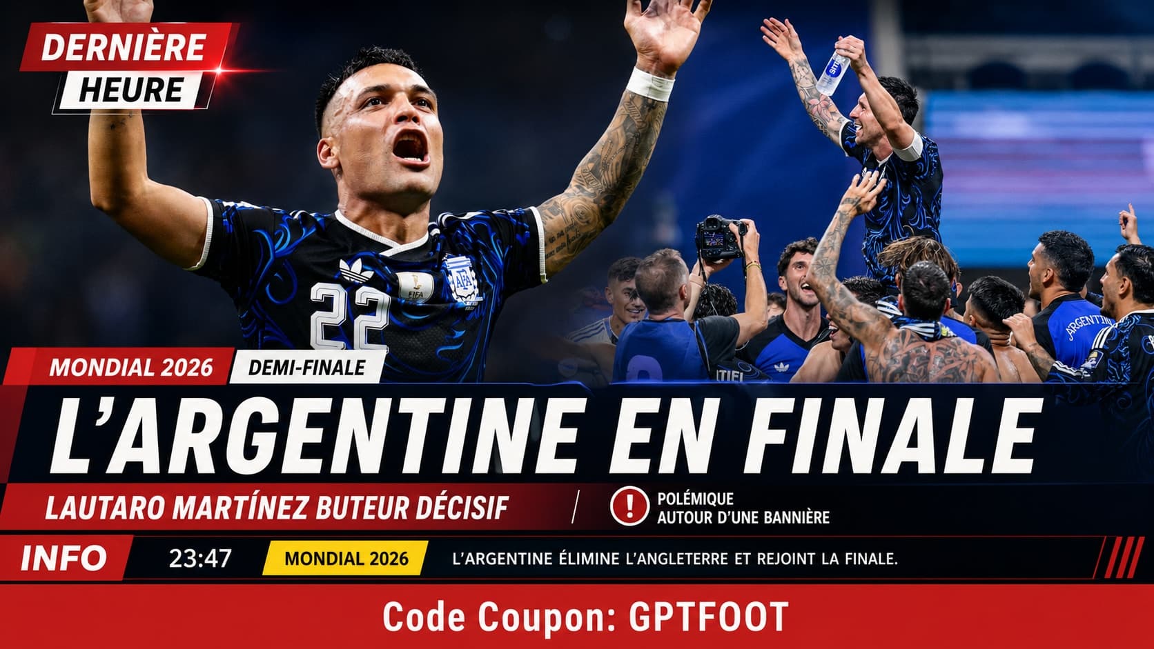 Les joueurs argentins fêtant leur qualification sur la pelouse du stade