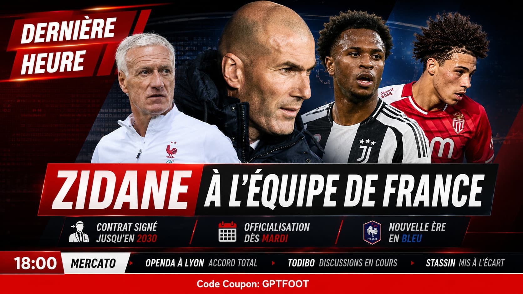 Logo de la Fédération Française de Football avec le nom de Zidane en titre