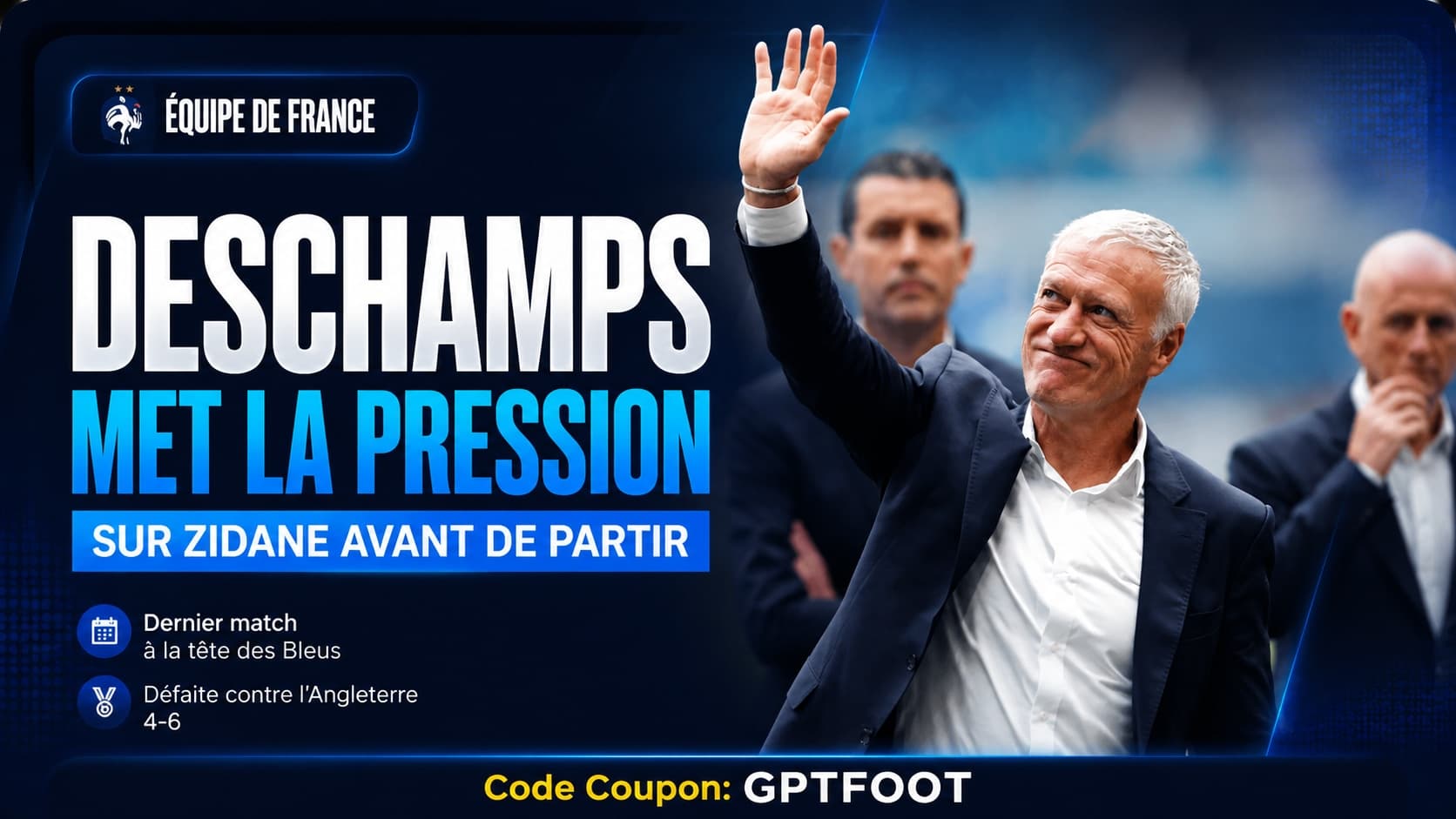 Didier Deschamps sur le banc de touche lors de son dernier match avec l'équipe de France