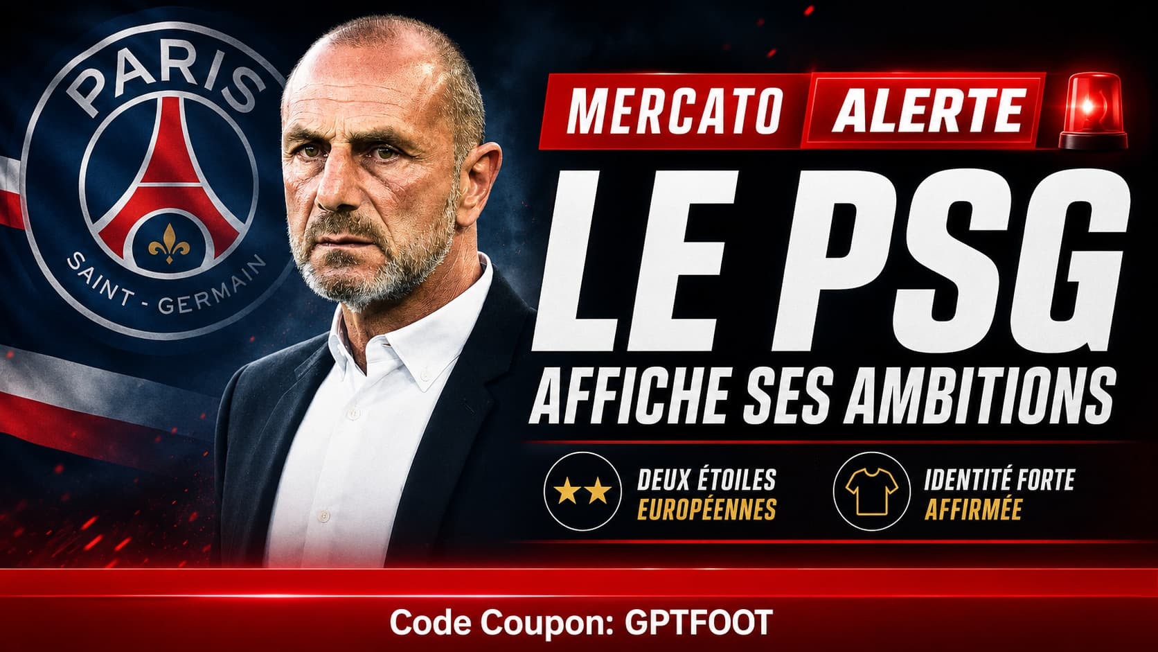 Le nouveau bus du PSG arborant deux étoiles dorées.