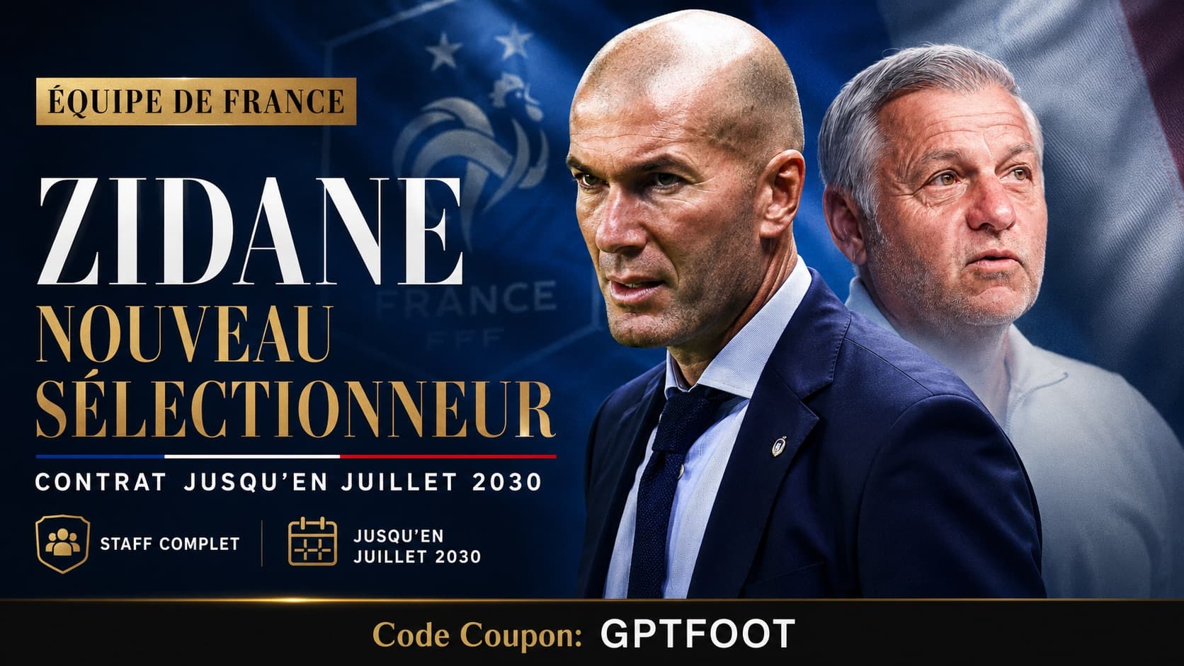 Zinédine Zidane lors de sa nomination comme sélectionneur de l'équipe de France