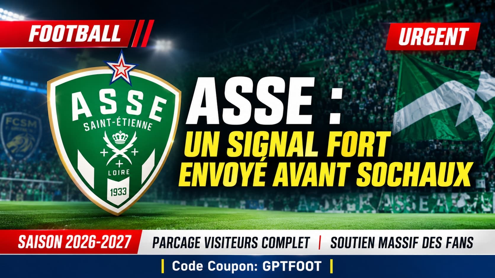 Supporters de l'ASSE en déplacement dans un parcage visiteurs