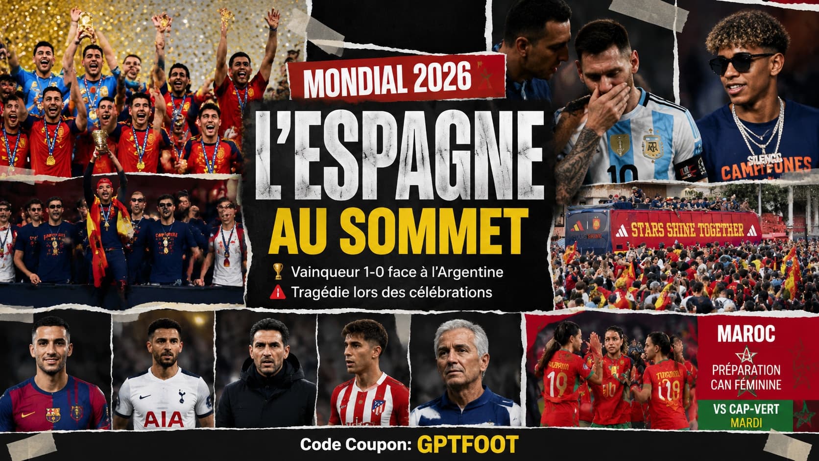 La sélection espagnole célébrant son sacre de champion du monde 2026
