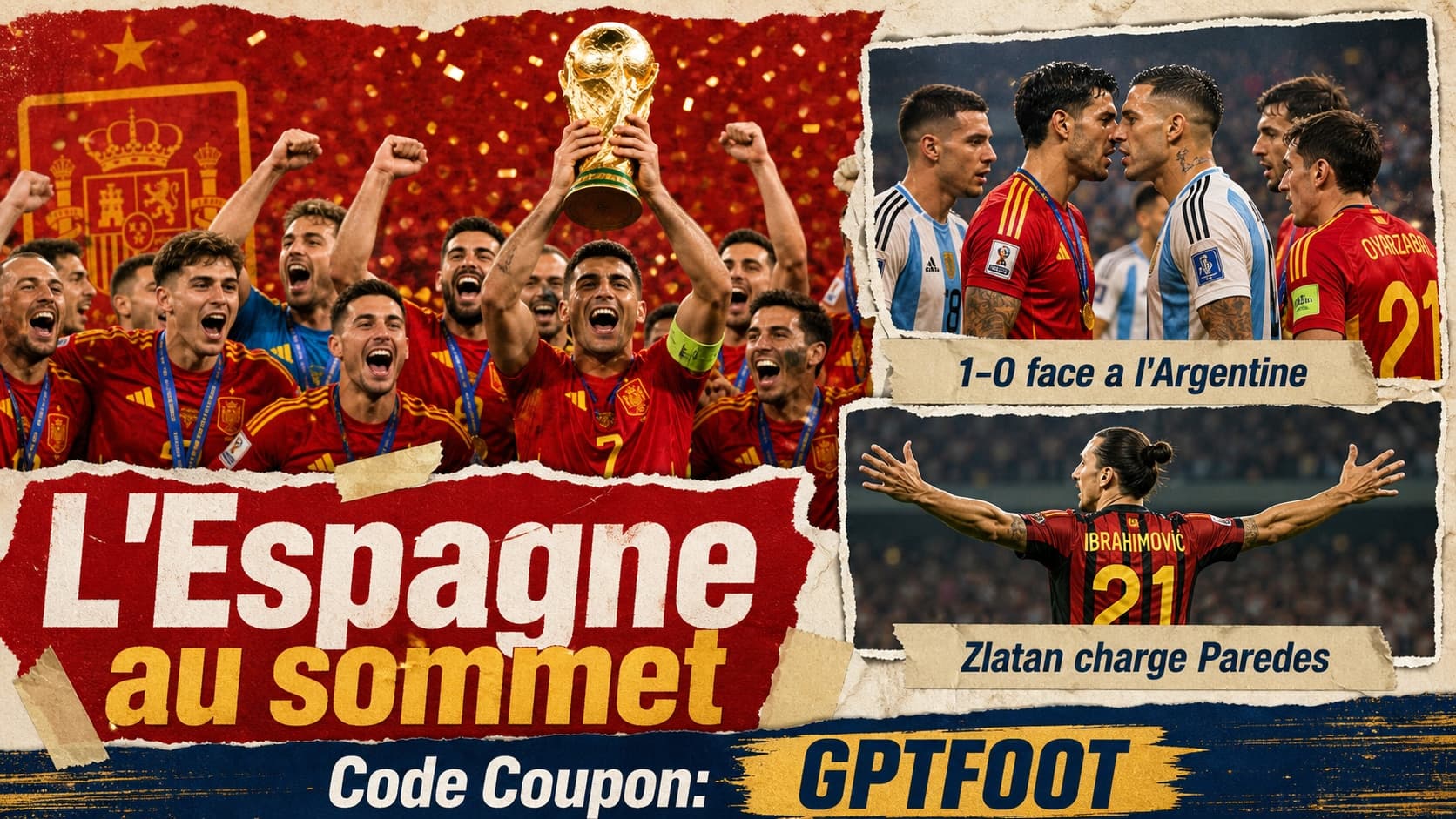 L'Espagne est sur le toit du monde après sa victoire 1-0 contre l'Argentine en finale du...
