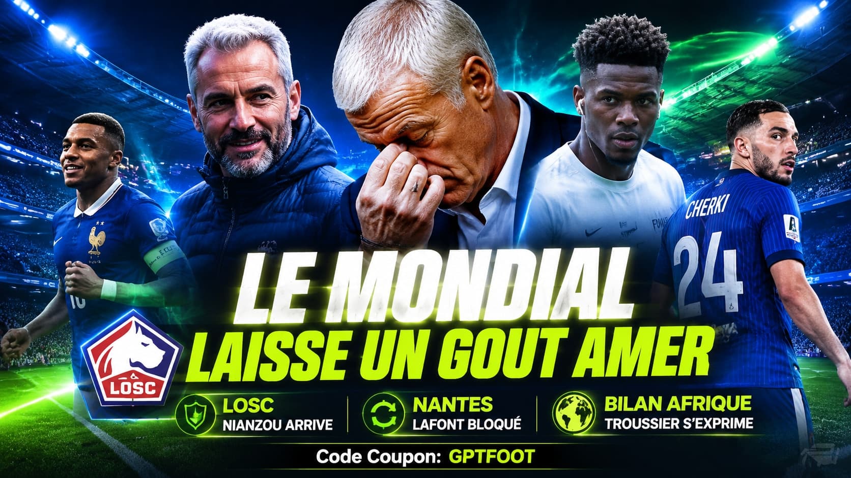 Match de football entre la France et l'Angleterre lors du Mondial 2026