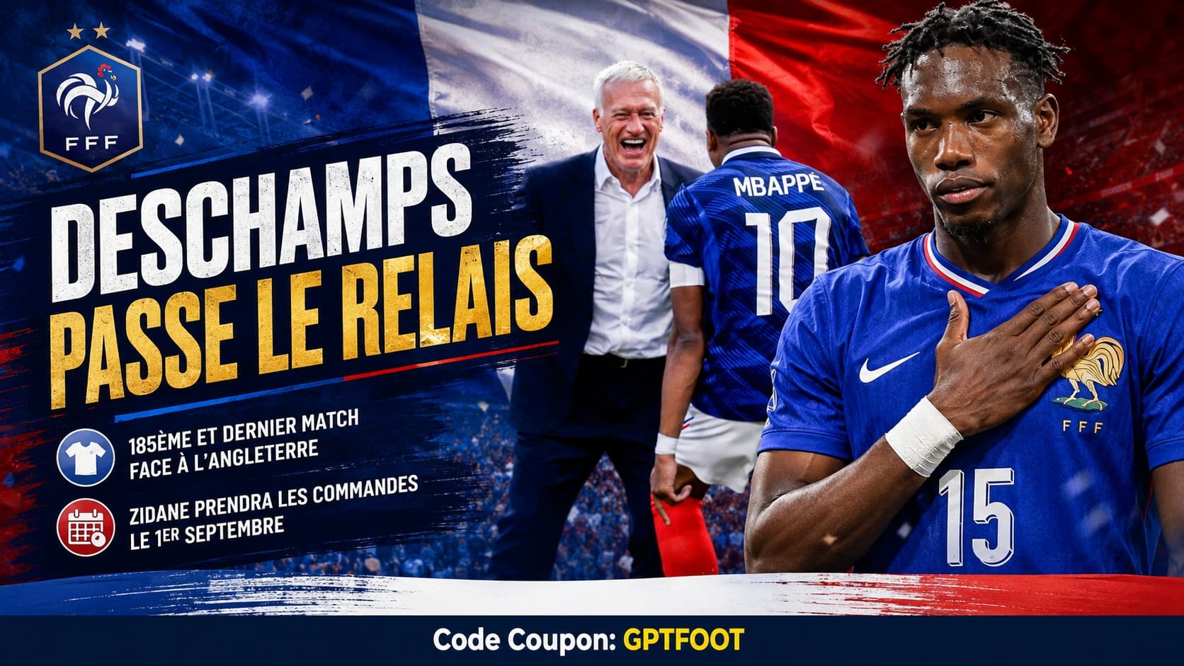 Didier Deschamps sur le banc de touche de l'équipe de France