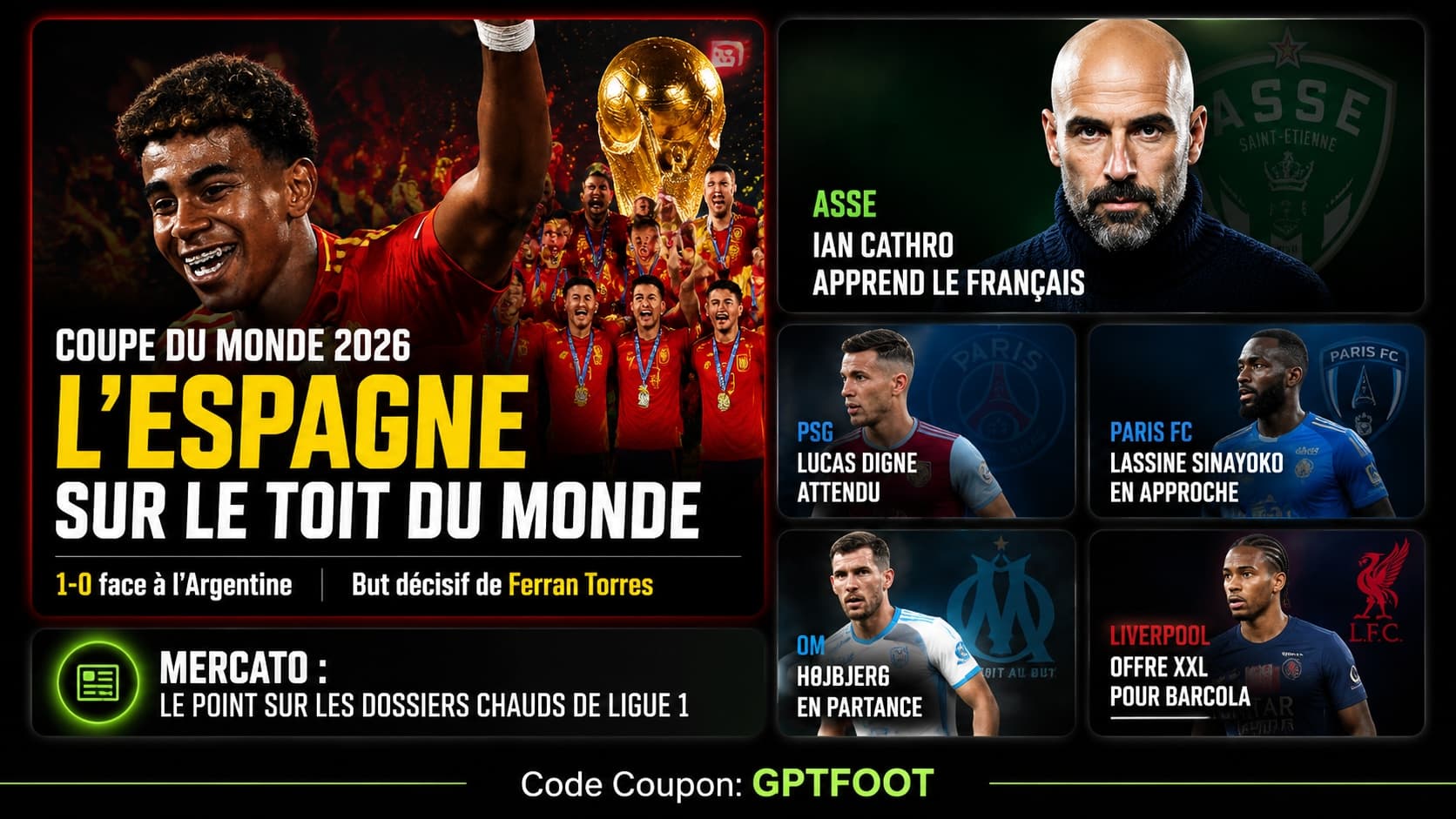 La sélection espagnole célébrant son titre de championne du monde 2026.