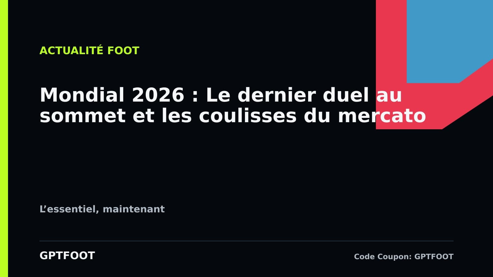 Affiche de la finale de la Coupe du Monde 2026