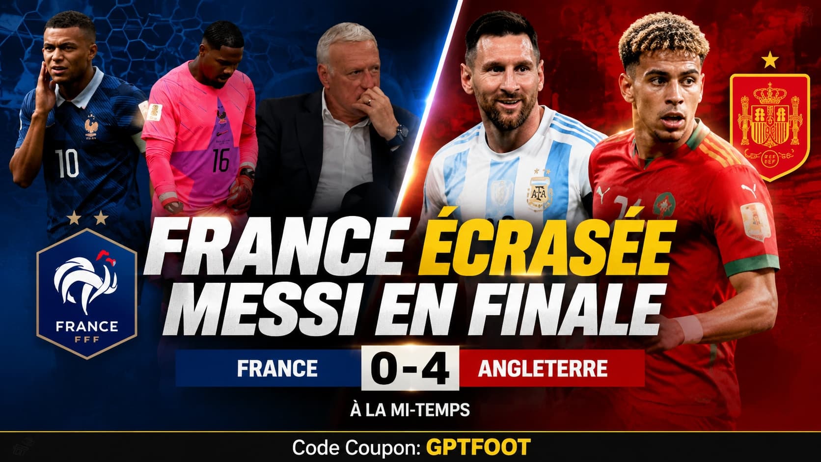 Match de football entre la France et l'Angleterre au Mondial 2026