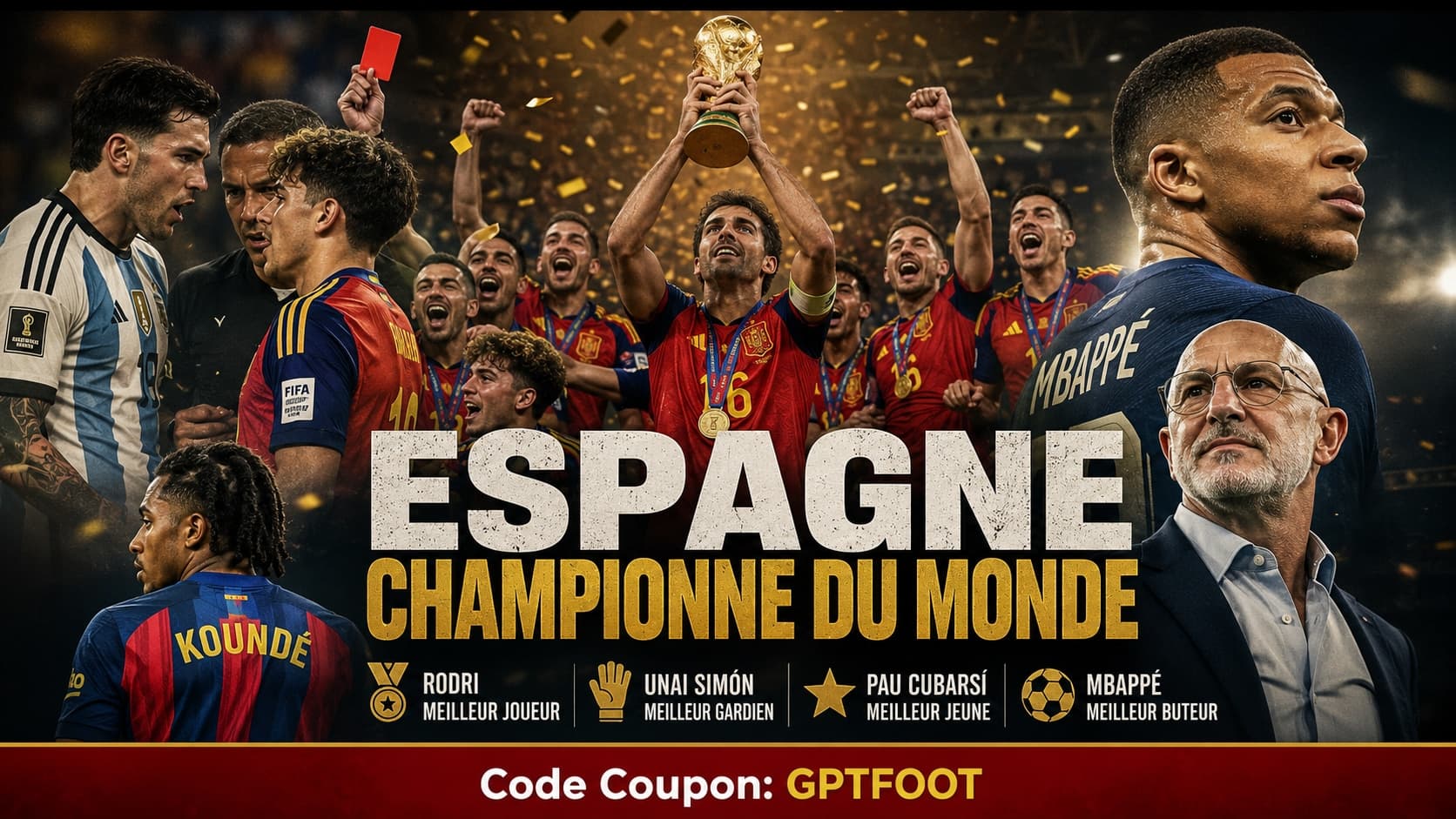 La sélection espagnole de football célébrant son titre de championne du monde