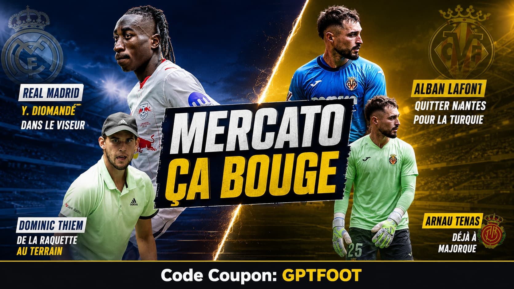 Un joueur de football sur un terrain lors d'un mercato