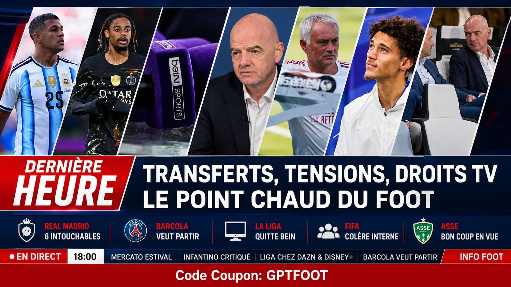 Logo et visuel symbolisant l'actualité du football européen
