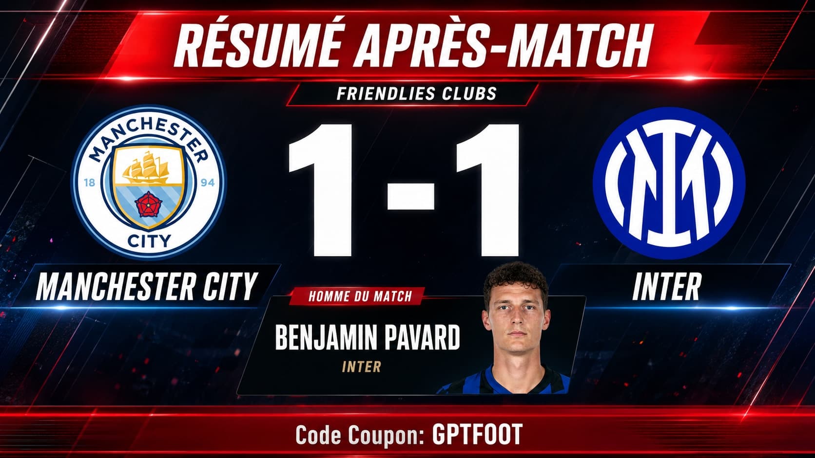 Benjamin Pavard disputant une rencontre de football