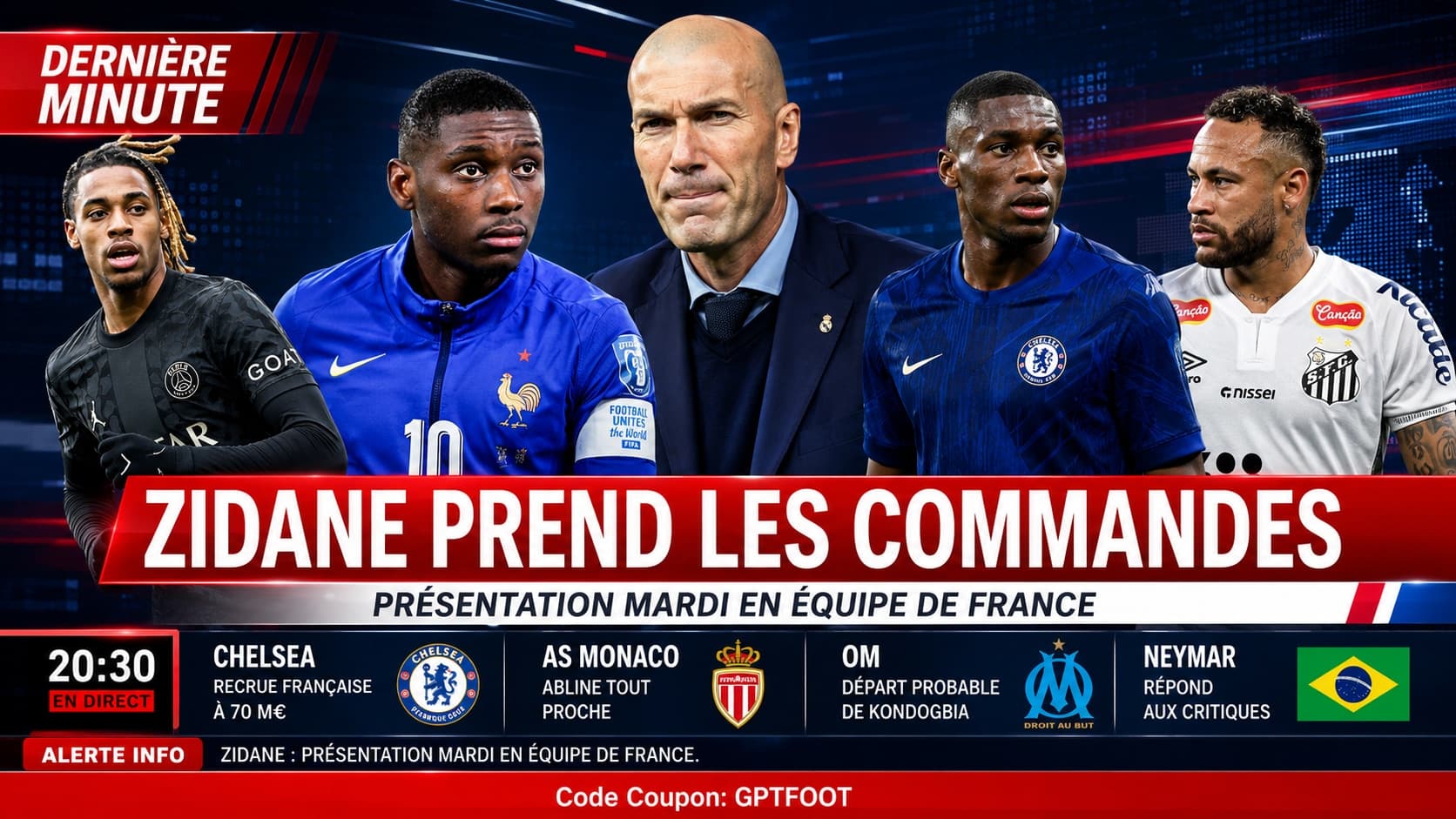Officiel : Zinédine Zidane sera présenté mardi comme nouveau sélectionneur de l'équipe de...
