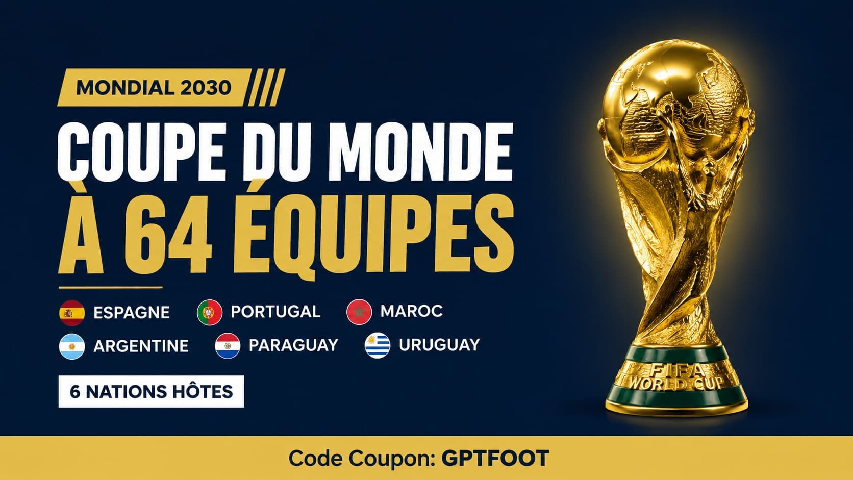 Le trophée de la Coupe du monde de football lors d'une cérémonie officielle